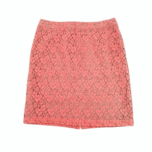 Apt 9 Full Lace Ombre Short Pencil Skirt Size 12 Womens Tangerine Orange Bright - Picture 1 of 8